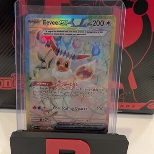 Pokemon Eevee EX Trading Card - Rainbow and Gold